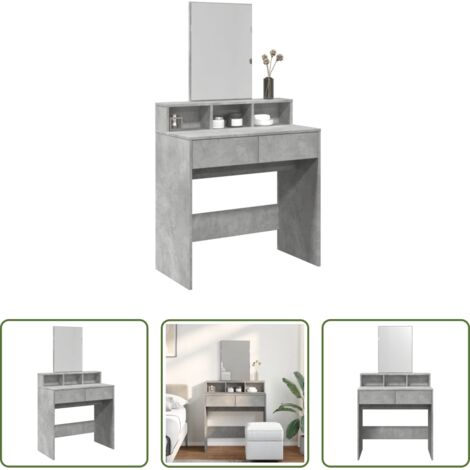 Specchio da toeletta -  Toeletta con Specchio Grigio Cemento 80x41x144,5 cm