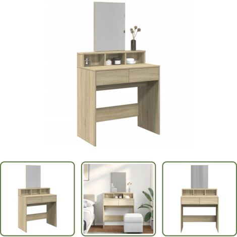 Specchio da toeletta -  Toeletta con Specchio Rovere Sonoma 80x41x144,5 cm