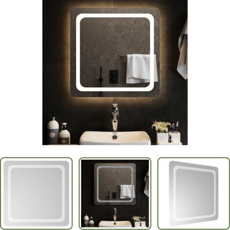 Specchio da bagno a LED quadrato frontale EQUAL 90x80 - CRISTALED