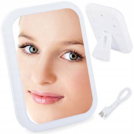 Specchio da trucco retroilluminato LED USB a batterie a tocco