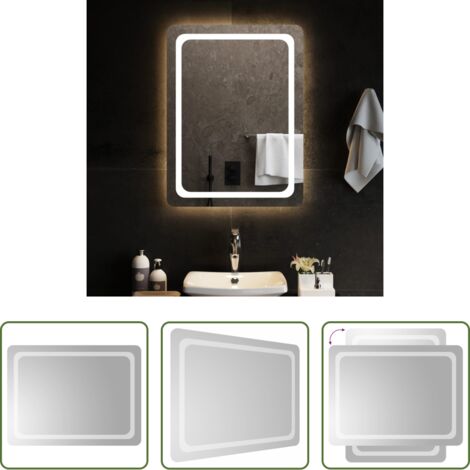 Specchio da trucco -  Specchio da Bagno con Luci LED 60x80 cm