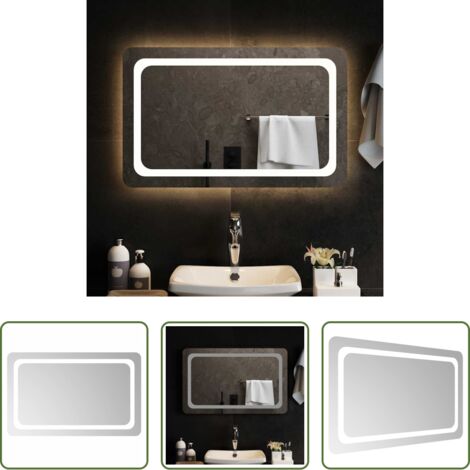 Specchio da trucco -  Specchio da Bagno con Luci LED 80x50 cm