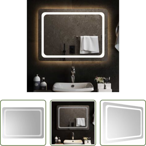 Specchio da trucco -  Specchio da Bagno con Luci LED 80x60 cm