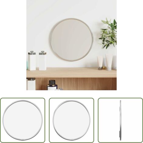 Specchio da trucco -  Specchio da Parete Argento Ø 20 cm Rotondo