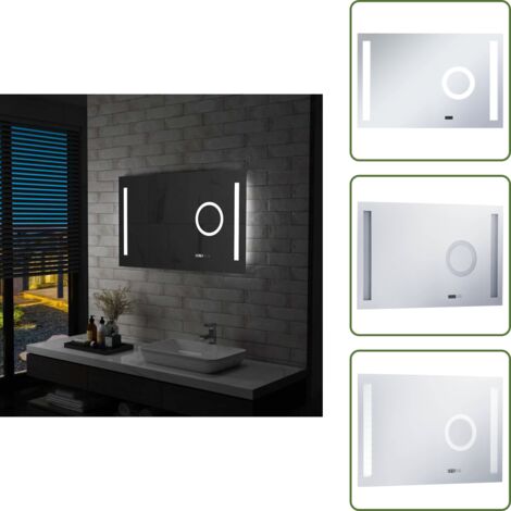 Specchio da trucco - vidaXL Specchio LED da Bagno con Sensore Tattile 100x60 cm - Specchio con orologio