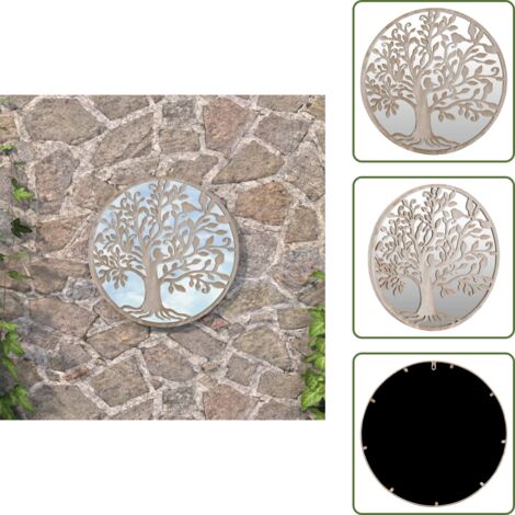 Specchio decorativo - vidaXL Specchio da Giardino Sabbia 40x2,5 cm in Ferro Rotondo Esterno - Specchio da giardino sabbia