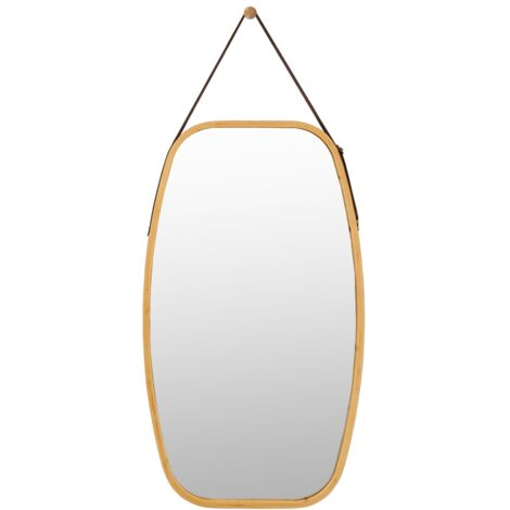 Specchio del bagno montato a muro, Specchio rettangolare con angoli arrotondati, 77 x 44 x 1,5 cm