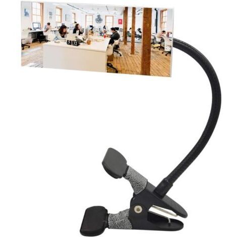 Specchio di sicurezza con clip, specchio di sicurezza convesso per la sicurezza personale e monitor di sicurezza sul retro della scrivania o ovunque (6,69" x 2,95", rettangolo)