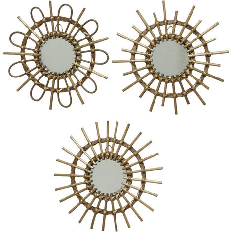 Specchio Diam.26 Cm Colori Naturali, decori Assortiti