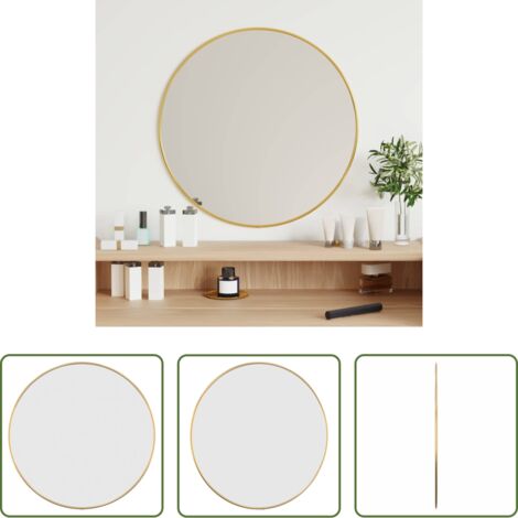 Specchio dorato -  Specchio da Parete Dorato Ø 50 cm Rotondo