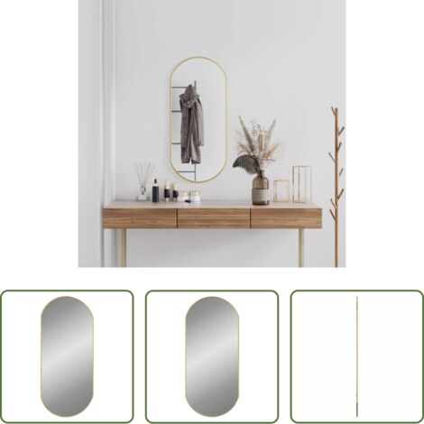 Specchio dorato -  Specchio da Parete Dorato 90x40 cm Ovale