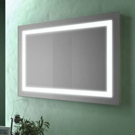 Specchio filo lucido 120x70 cm con cornice a LED  Specchio ed antifog