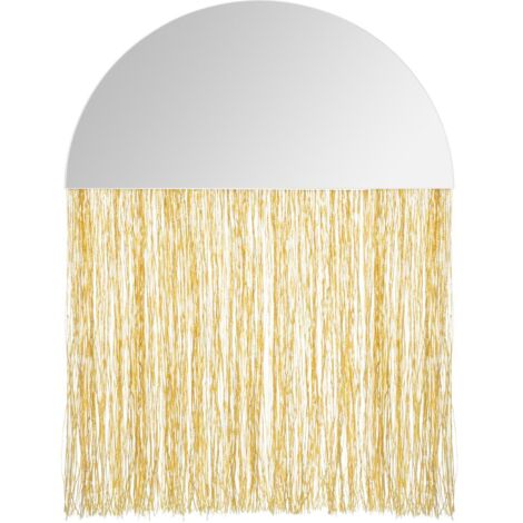 Specchio frangia vetro oro 34x25x0,3cm