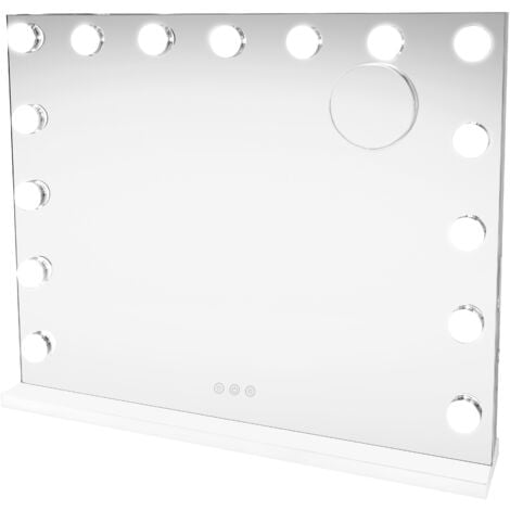 Specchio Trucco Con Luci LED Moziel 58x45cm - 15 Luci, 3 Colori Regolabili, Lente 10x Ingrandimento | Da Tavolo O Parete - Foto 14