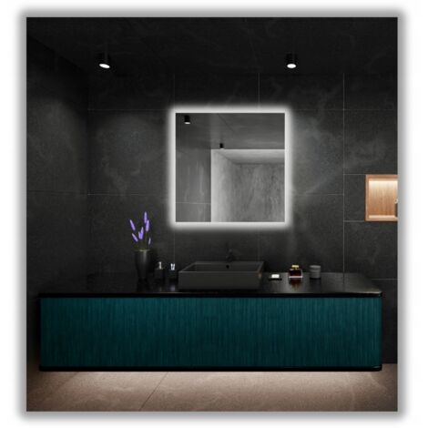 Specchio illuminato a LED 55x55 impermeabile IP65 quadrato