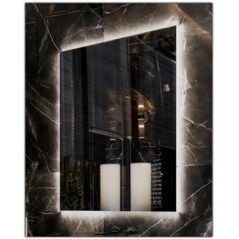 Specchio illuminato a LED 65x70 Impermeabile IP65 Appendibile Verticale Orizzontale