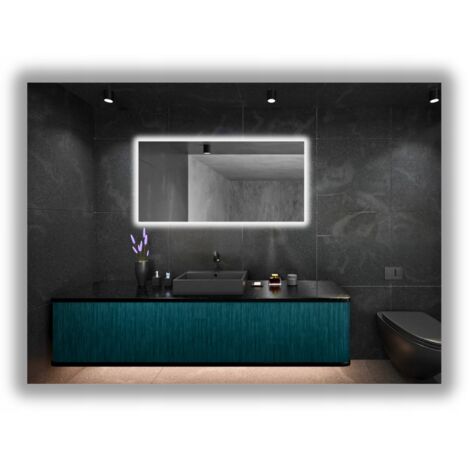 Specchio illuminato a LED 85x45 Impermeabile IP65 Appendibile Verticale e Orizzontale