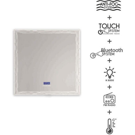 Specchio illuminazione led con casse Bluetooth Made in Italy 45062