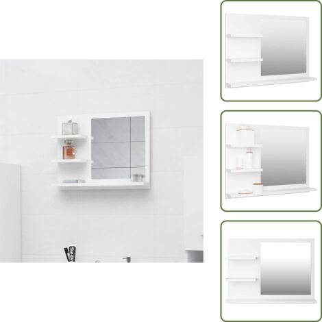 Specchio in acrilico - vidaXL Specchio da Bagno Bianco 60x10,5x45 cm in Legno Multistrato - Specchio da bagno bianco