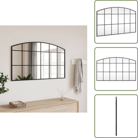 Specchio in ferro - vidaXL Specchio da Parete Nero 100x60 cm Arco in Ferro - Specchio moderno