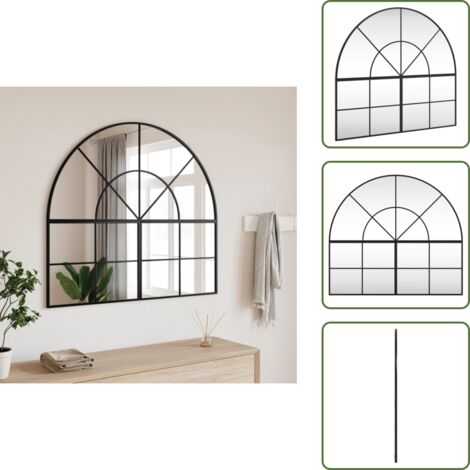 Specchio in ferro - vidaXL Specchio da Parete Nero 100x90 cm Arco in Ferro - Specchio nero