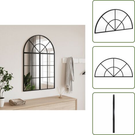 Specchio in ferro - vidaXL Specchio da Parete Nero 60x30 cm Arco in Ferro - Specchio moderno