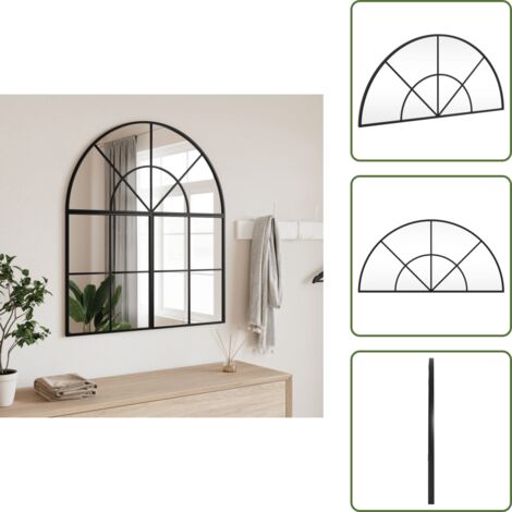 Specchio in ferro - vidaXL Specchio da Parete Nero 80x40 cm Arco in Ferro - Specchio nero
