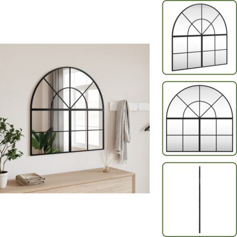 Specchio in ferro - vidaXL Specchio da Parete Nero 80x80 cm Arco in Ferro - Specchio nero