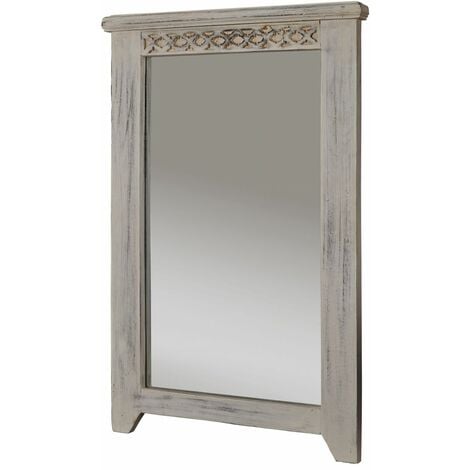 Tidyard Specchio Intagliato a Mano in Legno Massello di Mango,80x50 cm,Specchio  da Parete,Specchio da Muro,Specchio Verticale : : Casa e cucina