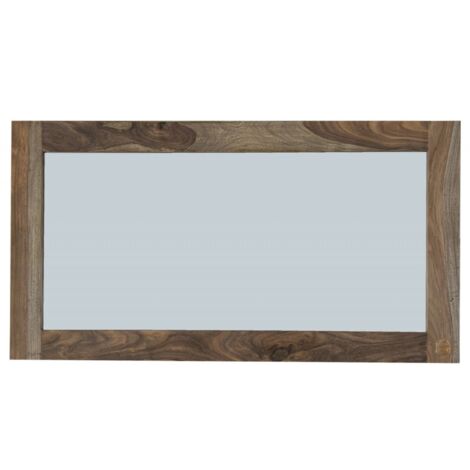 specchio in legno di Sheesham / palissandro 130x3x70 grigio scuro oliato NATURE GREY 071