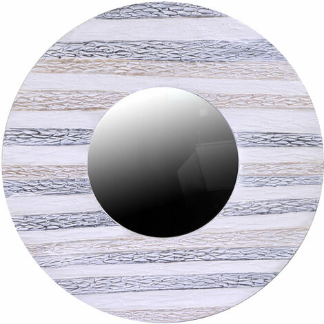 Specchio in legno dipinto blu tondo cm ø80xh2