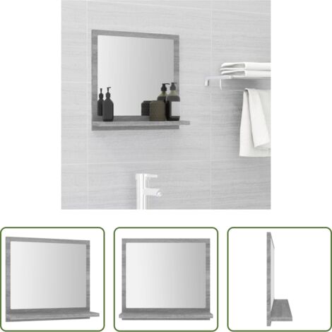 Specchio in legno -  Specchio da Bagno Grigio Sonoma 40x10,5x37 cm Legno Multistrato