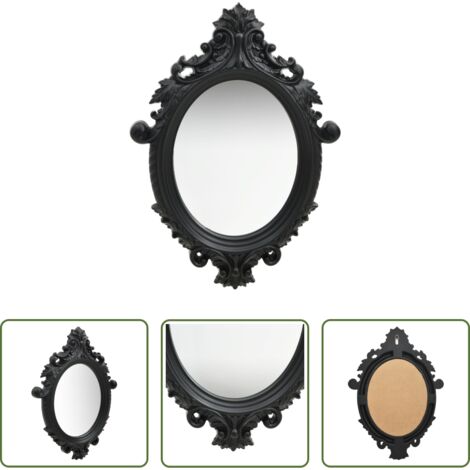 Specchio in legno -  Specchio da Parete Stile Castello 56x76 cm Nero