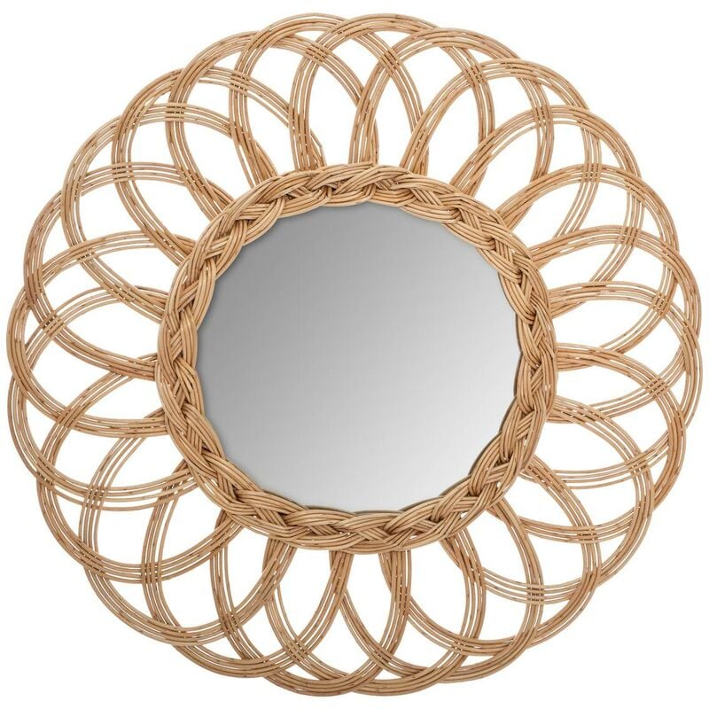 Atmosphera Créateur D'intérieur - Specchio in rattan Flower D50cm