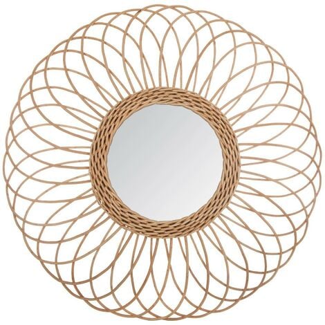ATMOSPHERA CREATEUR D'INTERIEUR - Specchio in rattan Rosace D50cm