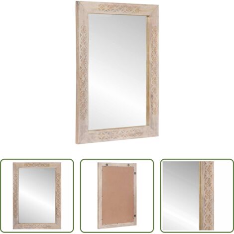 Specchio in vetro -  Specchio da bagno con specchio Bianco 70 x 50 x 2,5 cm