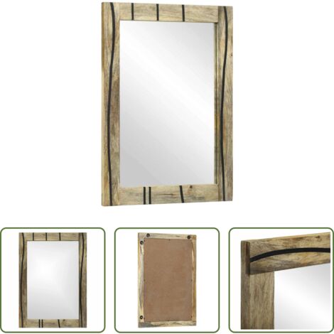 Specchio in vetro -  Specchio da bagno con specchio Marrone 70 x 50 x 2,5 cm