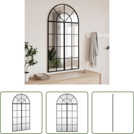 Specchio in vetro -  Specchio da Parete Nero 60x110 cm Arco in Ferro