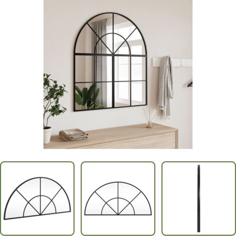 Specchio in vetro -  Specchio da Parete Nero 80x40 cm Arco in Ferro