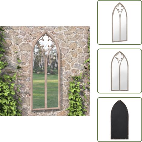 Specchio in vetro - vidaXL Specchio da Giardino Sabbia 100x45 cm in Ferro per Uso Esterno - Specchio riflettente
