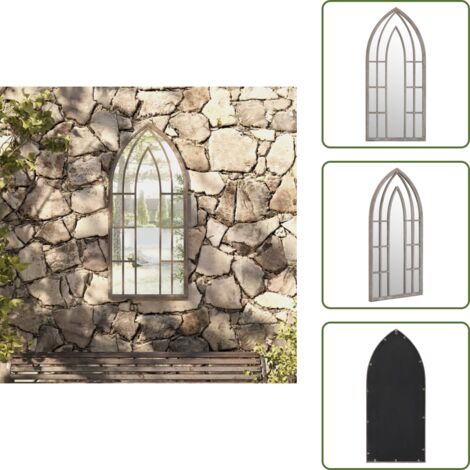Specchio in vetro - vidaXL Specchio da Giardino Sabbia 100x45 cm in Ferro per Uso Esterno - Specchio riflettente
