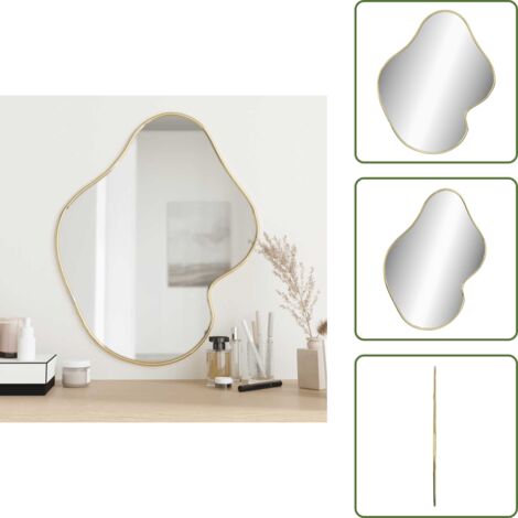 Specchio in vetro - vidaXL Specchio da Parete Dorato 60x50 cm - Specchio a parete