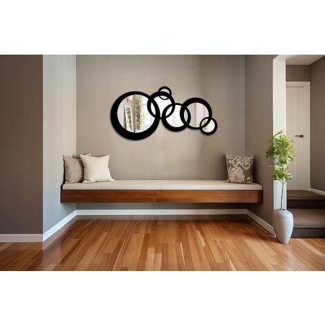 Specchio infrangibile in PVC alta densità modello SCARLETT colore nero misura 50x100 cm - Misura: 100x50 cm