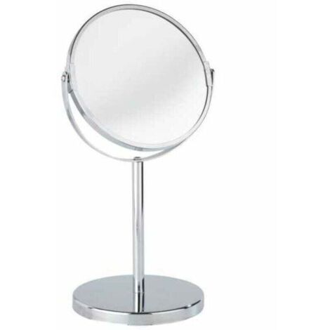 Specchio ingranditore Assisi 3x, specchio ingranditore da terra, Ø 16 cm, acciaio, 18,5 x 34,5 x 15 cm, cromato