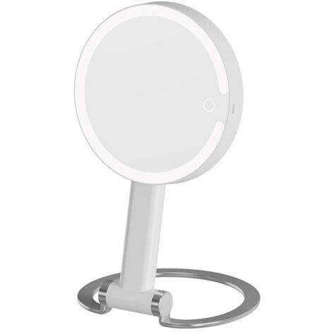 Specchio ingranditore illuminato 10X/1X, specchio per il trucco illuminato con funzione di ingrandimento, specchio per il trucco bifacciale, ricaricabile, dimmerabile a 3 colori, ideale per i viaggi