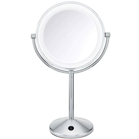 Specchio per trucco ingranditore 10x con luci, illuminazione a 3 colori,  interruttore intelligente, rotazione a 360 gradi, potente aspirazione Cu