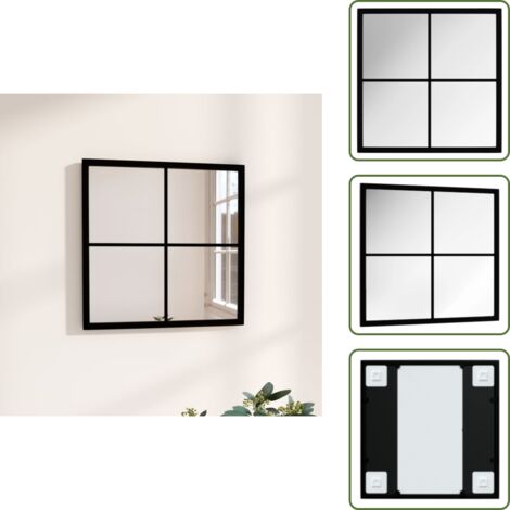 Specchio interno - vidaXL Specchio da Parete Nero 40x40 cm in Metallo -