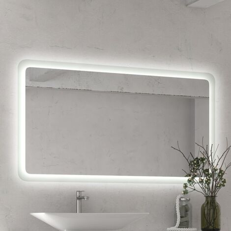 Specchio led 140x80 cm con cornice illuminante modello KA1400 kamalu