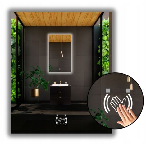 Specchio LED 55x80 con interruttore sensore touchless, impermeabile IP65