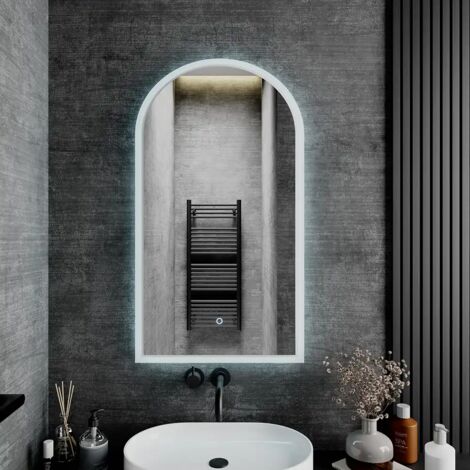Specchio Led bagno 50x90 cm Luce Calda/Fredda con Sensore Touch-screen Mod. Avior